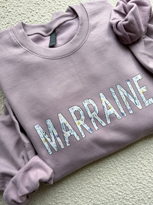 Marraine/Maman/Mamie/Grand-Maman Floral Crewneck