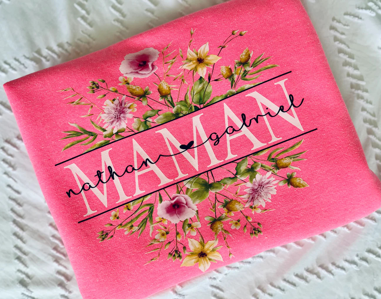 Coton Ouaté Fleurs Sauvages Personnalisé avec Noms