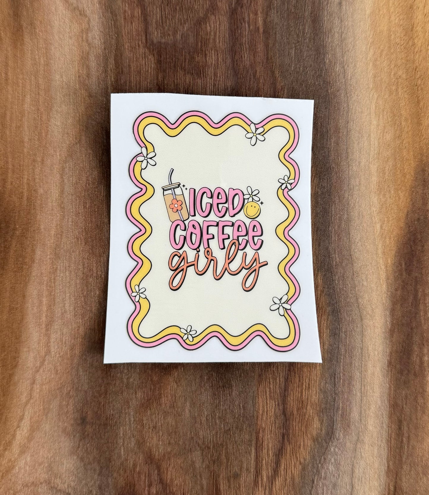 Iced Coffee Girly UV Dtf Sticker