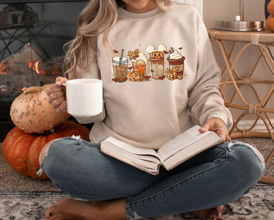 READY TO SHIP LARGE Halloween Coffee Crewneck
