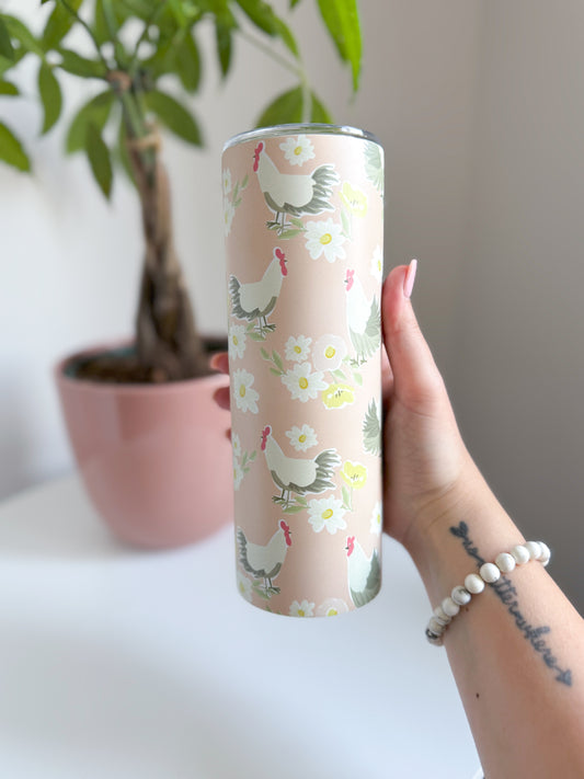 Chickens And Florals Tumbler