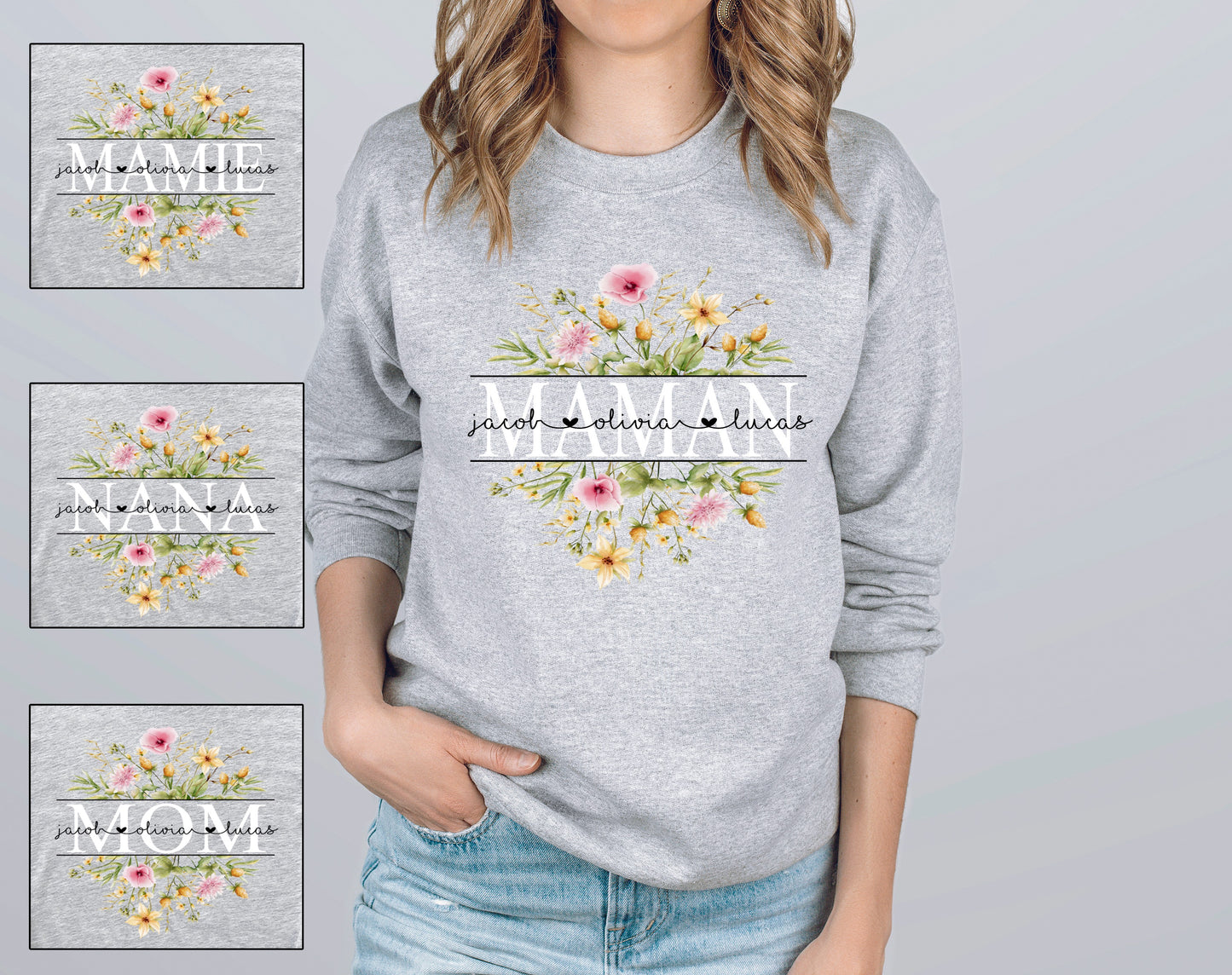 Coton Ouaté Fleurs Sauvages Personnalisé avec Noms