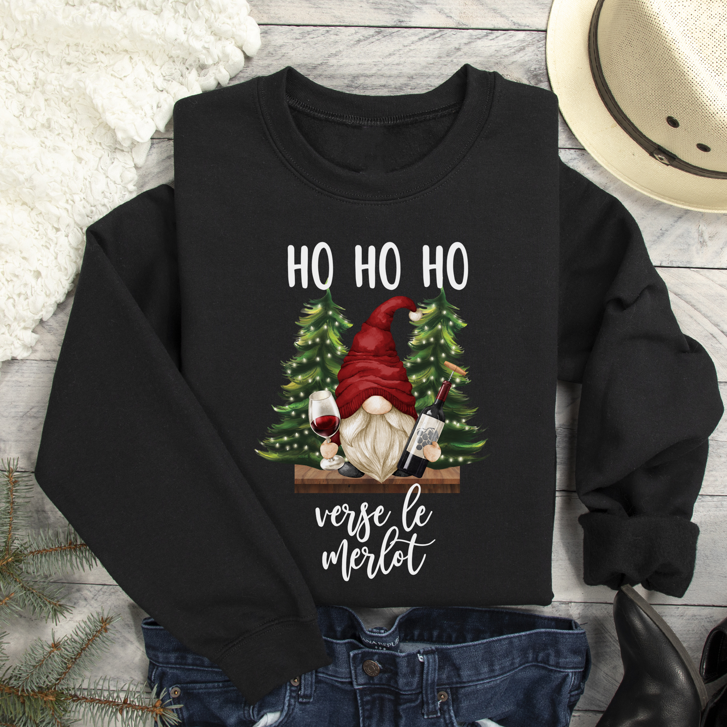 Ho Ho Ho Verse Le Merlot / Vino Crewneck