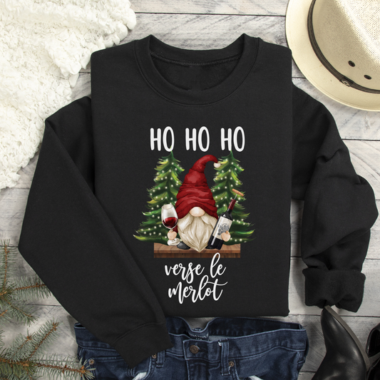 Ho Ho Ho Verse Le Merlot / Vino Crewneck