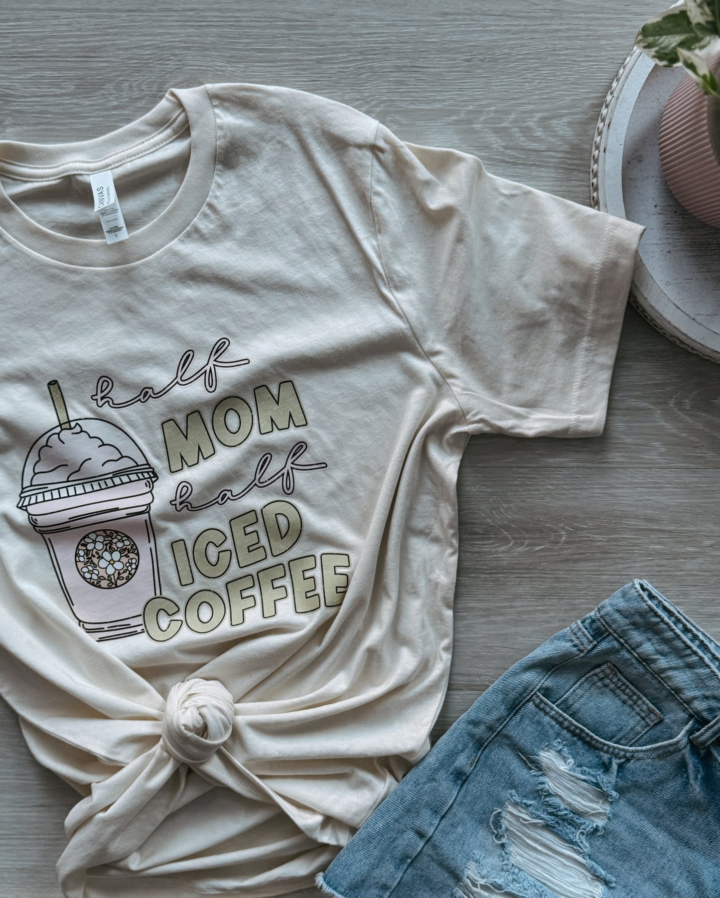 Half Mom Half Iced Coffee T-Shirt