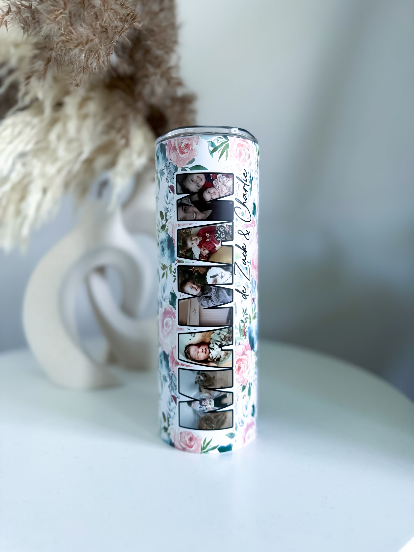 Personalized Floral Photo Tumbler
