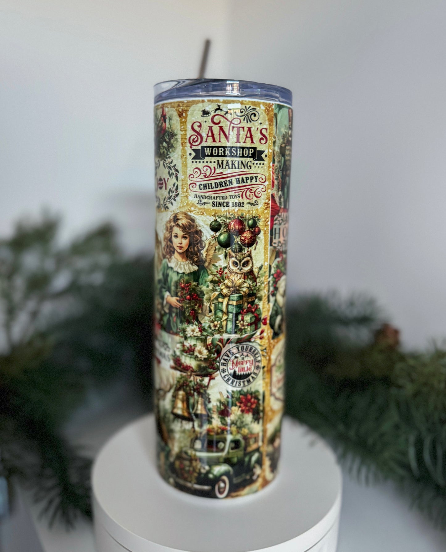Vintage Christmas Tumbler