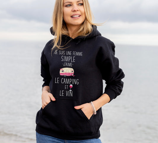 Camping And Wine Hoodie