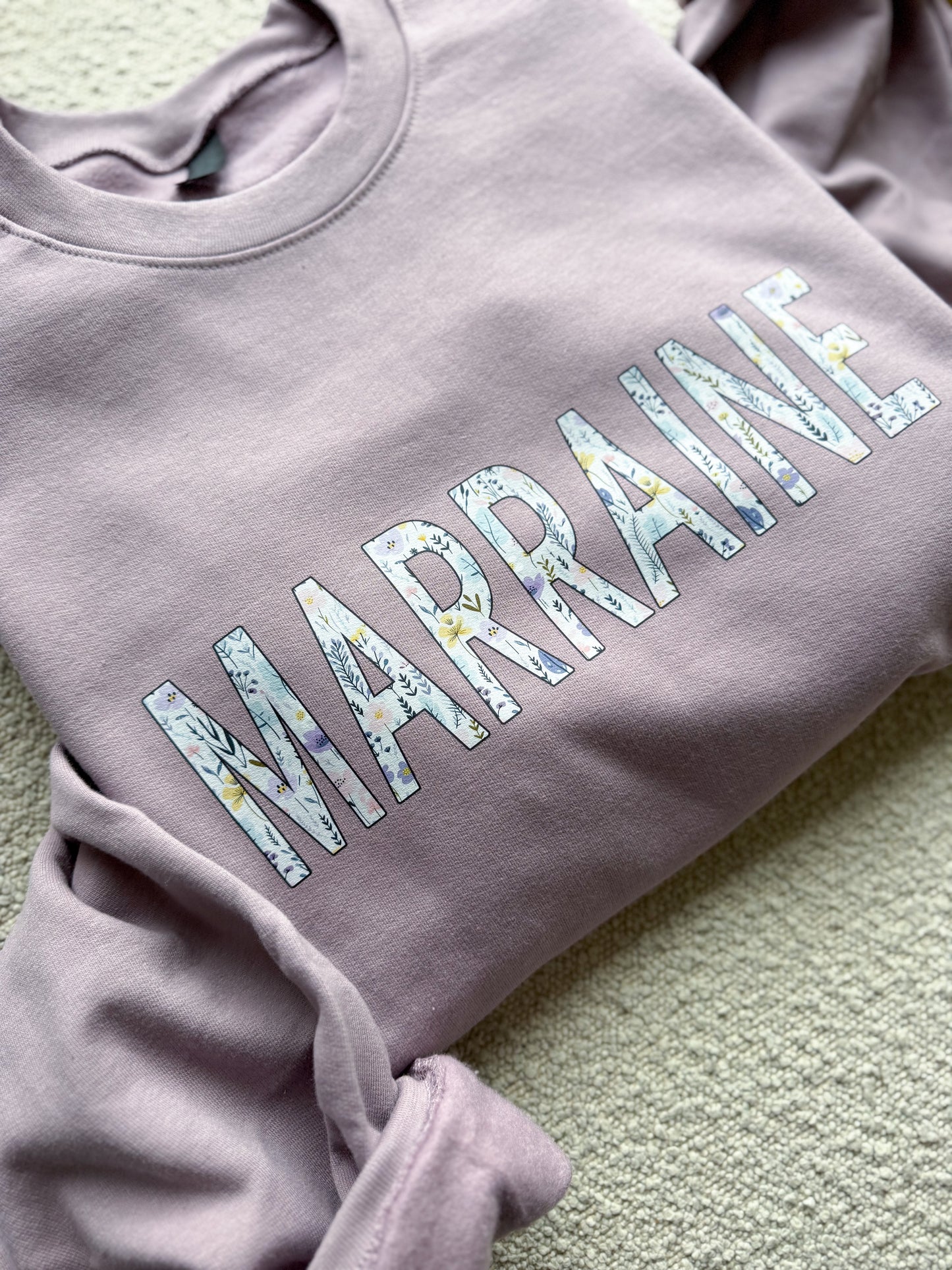 Marraine/Maman/Mamie/Grand-Maman Floral Crewneck