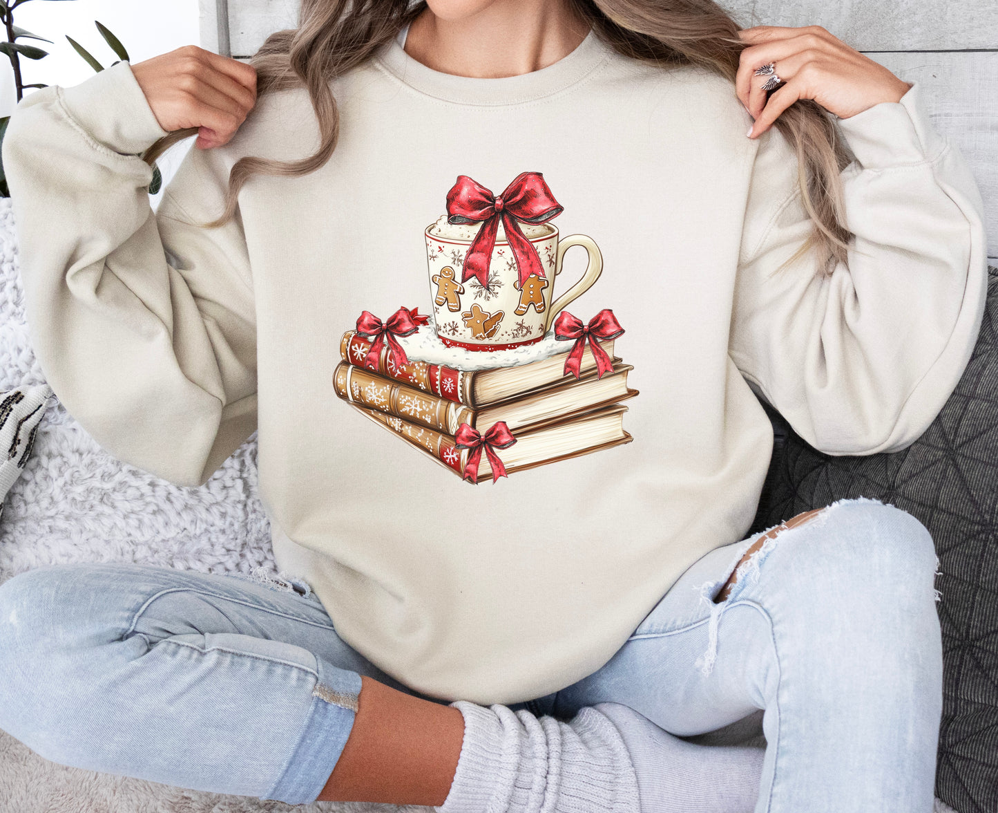 Christmas + Books Crewneck