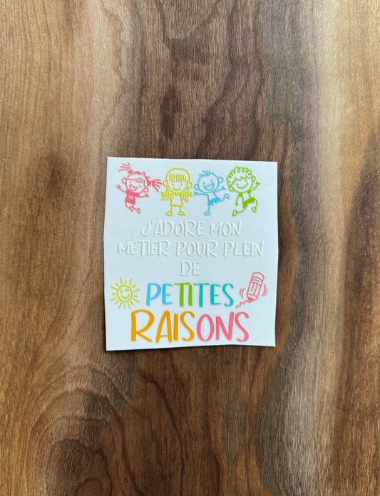 J'adore Mon Métier UV Dtf Sticker