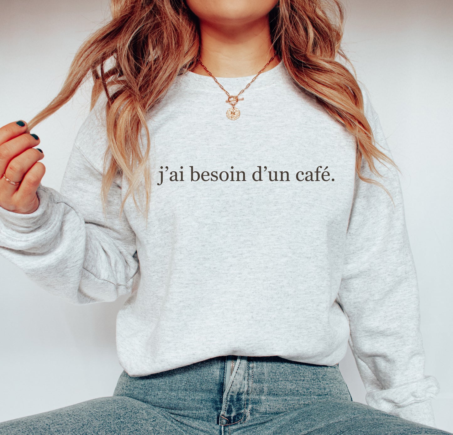 J’ai Besoin d’Un Café Crewneck