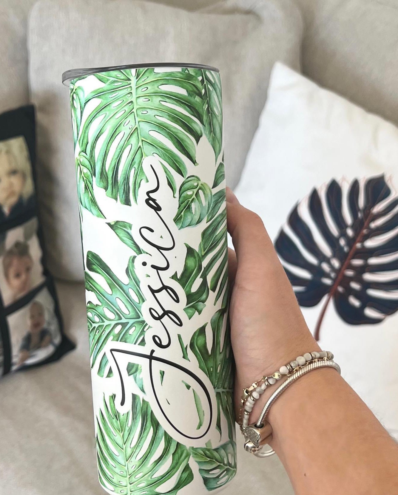monstera tumbler Personalized Monstera Leaf Tumbler