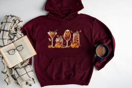 READY TO SHIP LARGE Halloween Wine Hoodie