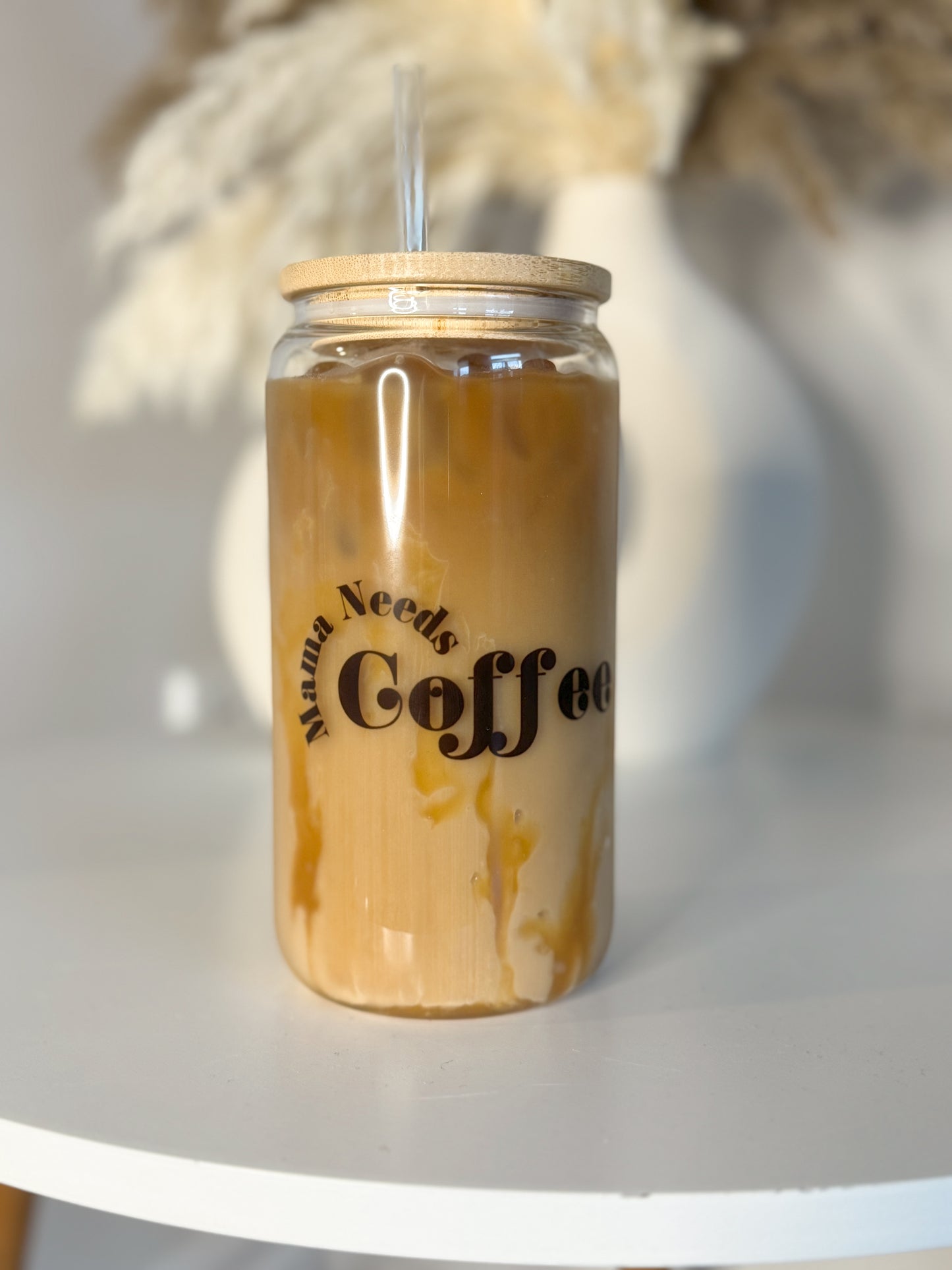 Mama Needs Coffee Glass Tumbler