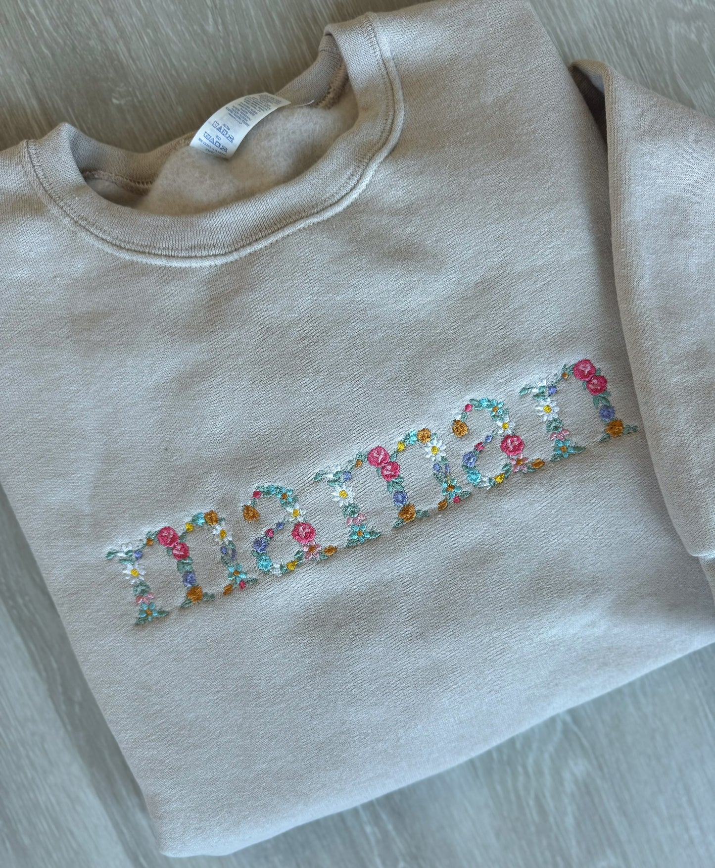 Maman Floral Embroidery Crewneck