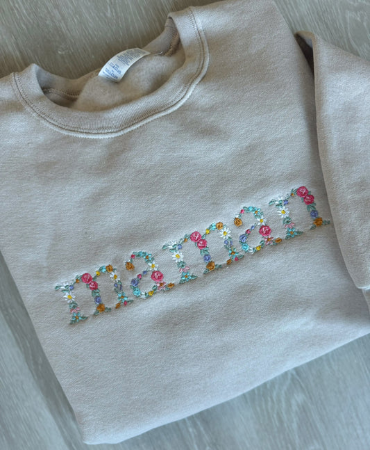 Coton Ouaté Maman Floral Broderie