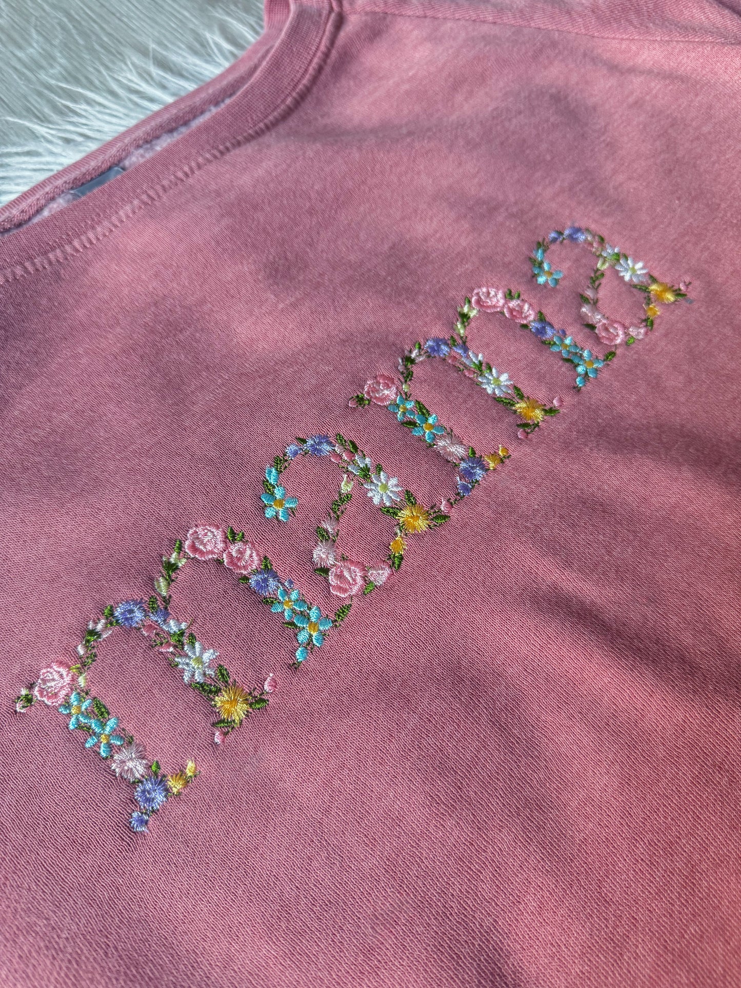 Mama Floral Embroidery Crewneck