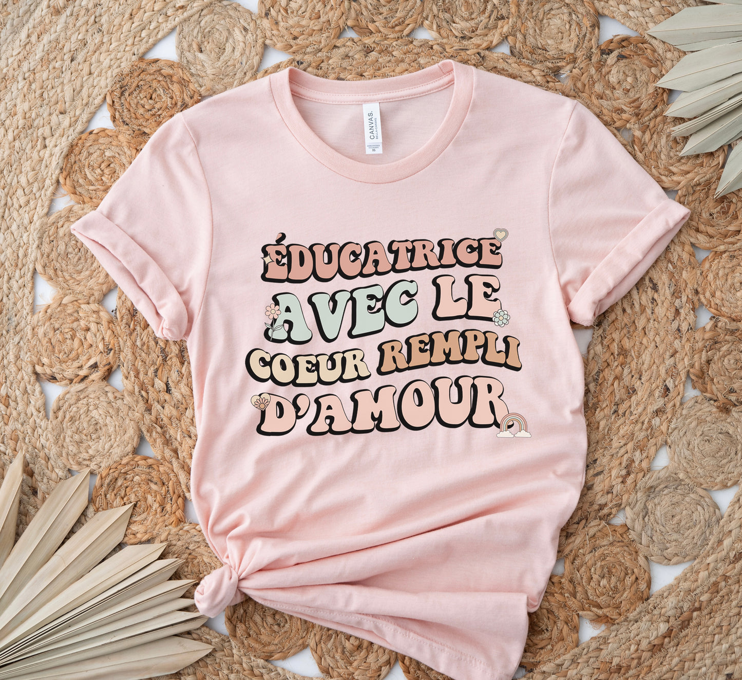 T-shirt Éducatrice Avec Le Coeur Rempli D'Amour