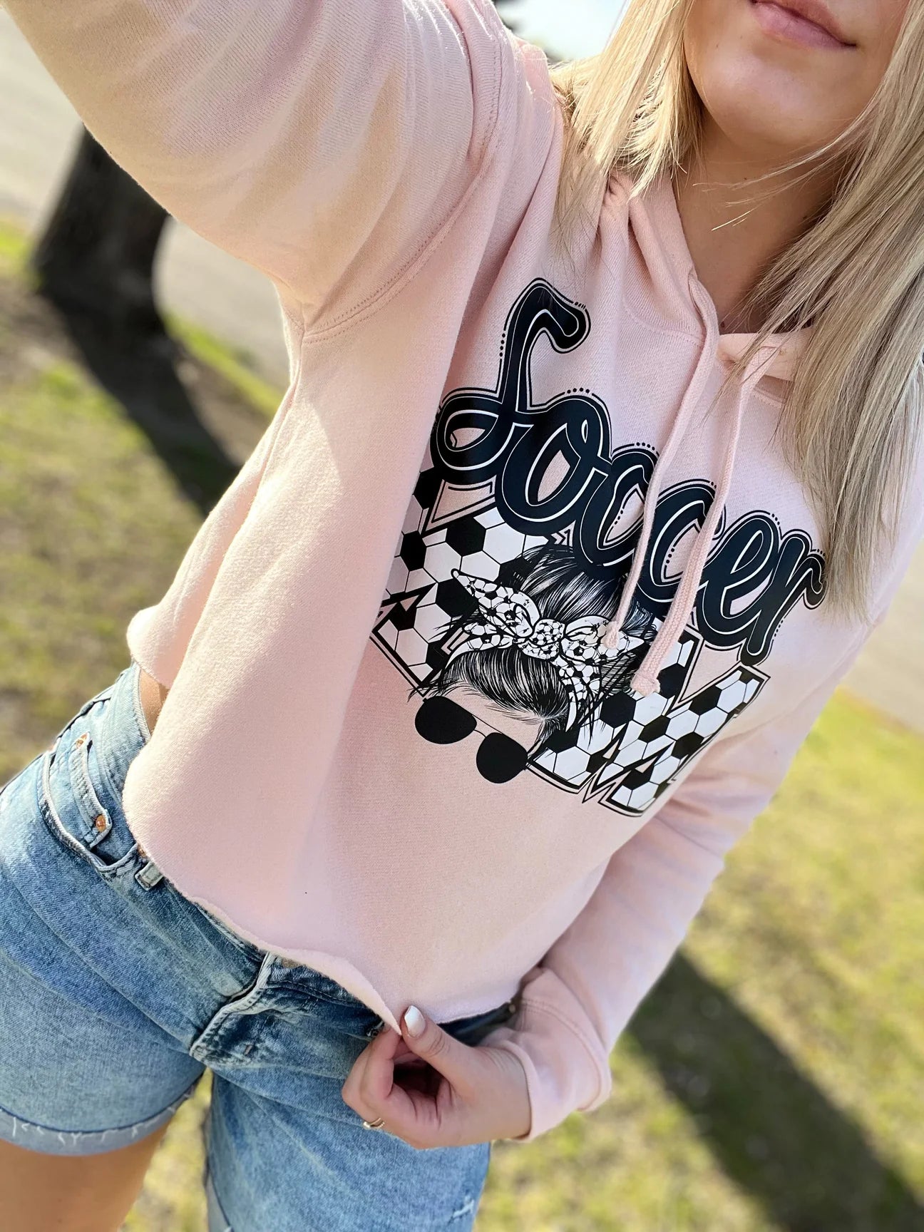 Soccer Mom Crop Top Hoodie