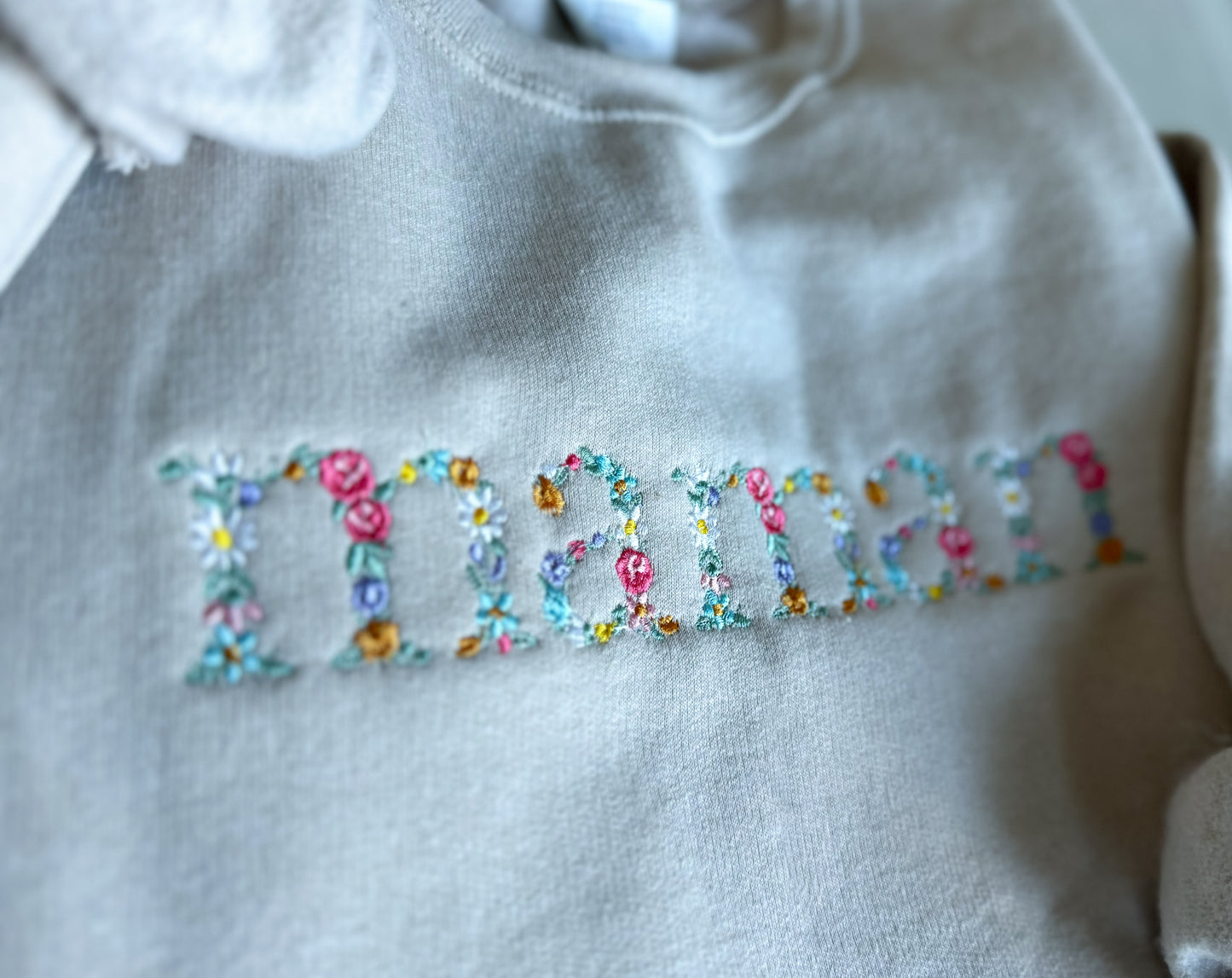 Maman Floral Embroidery Crewneck