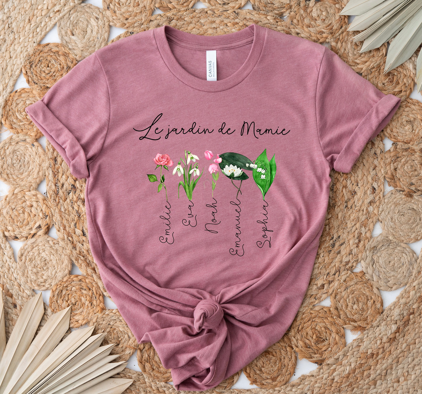 T-Shirt Le Jardin De Maman/Mamie/Grand-Maman Fleurs de Naissances