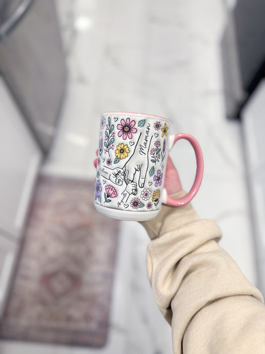 Tasse à café Personnalisée Avec Mains Maman