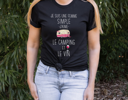 T-shirt Camping et le Vin