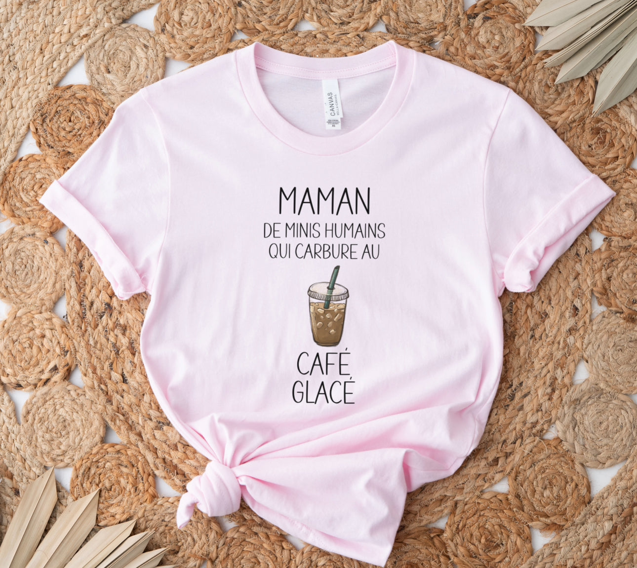 T-Shirt Maman De Minis Humains Qui Carbure Au Café