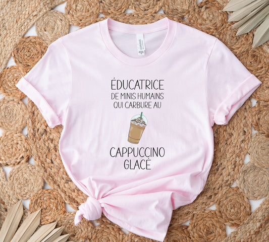 T-Shirt Éducatrice De Minis Humains Qui Carbure Au Café