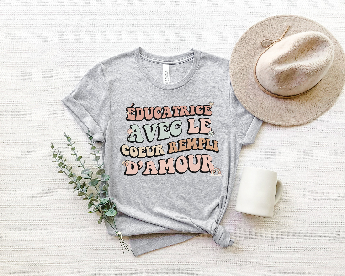 T-shirt Éducatrice Avec Le Coeur Rempli D'Amour