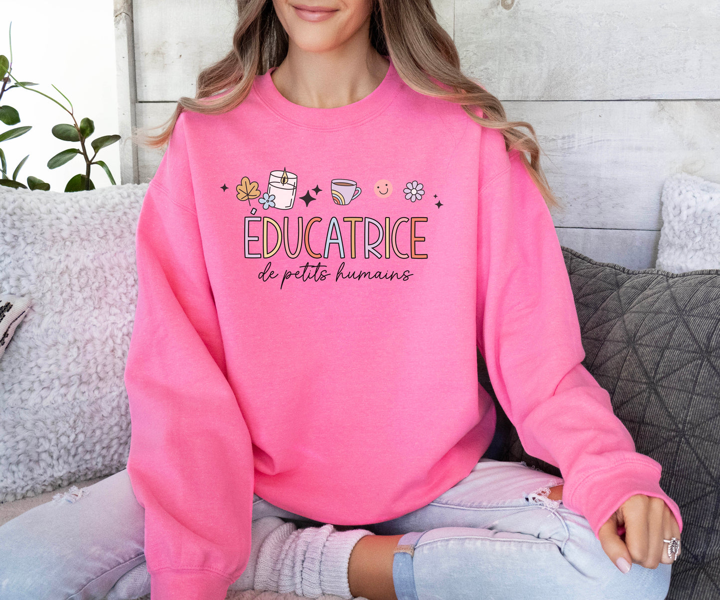 READY TO SHIP LARGE Éducatrice de Petits Humains Crewneck