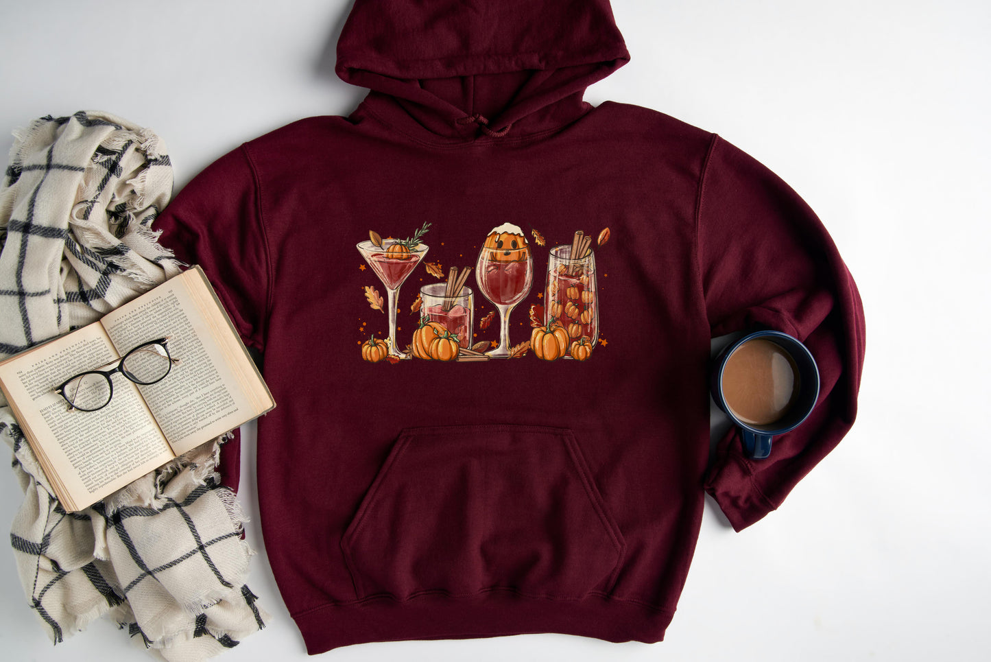 READY TO SHIP LARGE Halloween Wine Hoodie